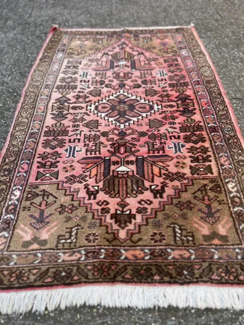 Wunderschöne Handgeknüpfte Hamedan Perserteppich Hamadan Carpet  81X133cm