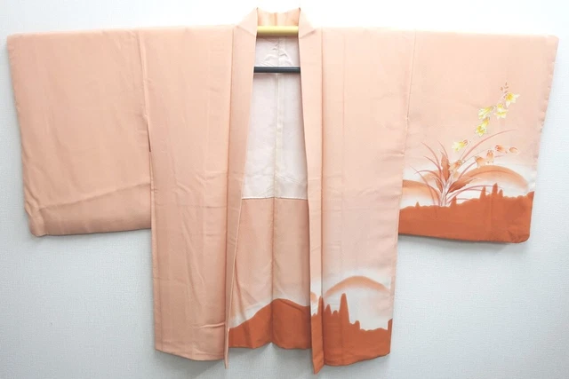 8739J5 Silk Vintage Japanese Kimono Haori Jacket Lily 3