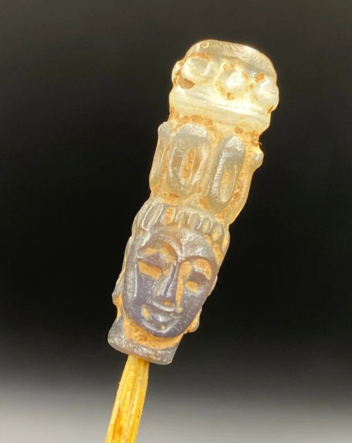 Ancient South East Asian Burmese Pagan Dynasty Antiquities Glass Amulet Old Bead