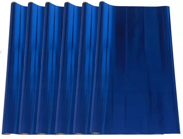 Blau Metallisch Geschenkpapier 6 Rollen 9m Von Weihnachten Geschenkverpackung