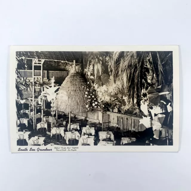 RPPC Postcard California Los Angeles CA Clifton South Seas Cafeteria Tiki 1940s