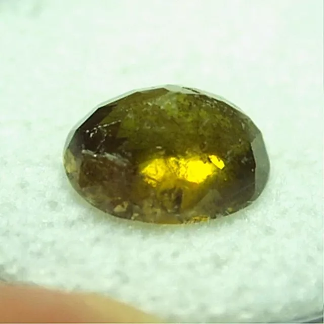 Sphene-Titanite-oval brown yellow,9.5x7.2x5.3mm,oval,2.8ct, TI-A17 3