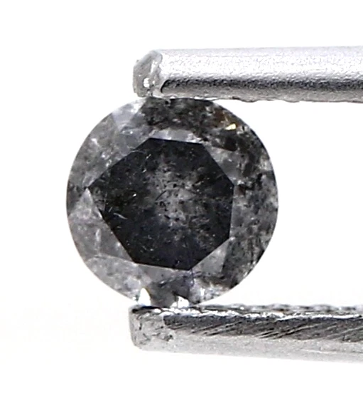Diamant Naturel Rond Sel Et Poivre 0.29ctw - Pierre Unique Non Traitée - Inde