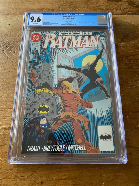 BATMAN #457 DC 1990 CGC 9.6 1st APP ROBIN TIM DRAKE 2nd PRINT VARIANT WHITE PAGE