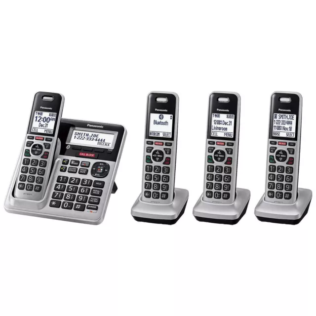 Panasonic KX-TG994SK DECT 6.0 Bluetooth  4-Handset Cordless Phone Bundle 2