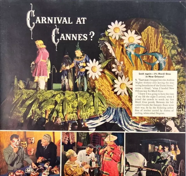 1942 Canadian Club Whisky New Orleans Mardi Gras Vintage Print Ad