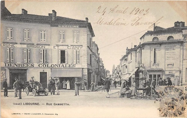 CPA 33 LIBOURNE RUE GAMBETTA (dos non divisé)