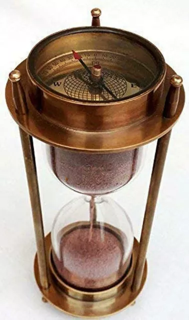 Sand Timer Hourglass Brass Nautical Maritime Hour Glass Vintage Sand Clock Gift