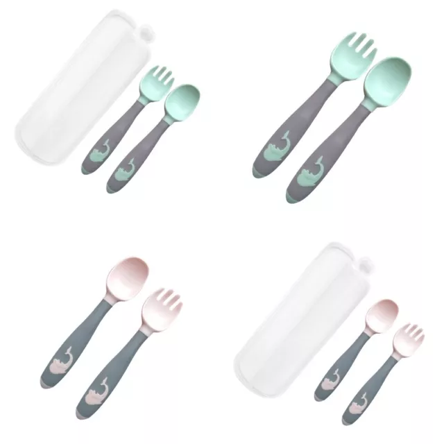 Baby Children Spoon Fork Set Soft Bendable Fork Tableware Cutlery Utensil