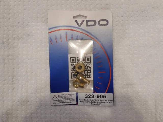 VDO 323-905 Temp Sender Kit 300F 150C w/ US thread adapters