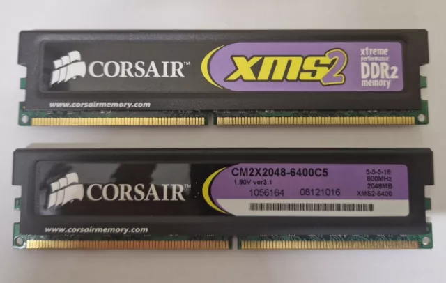 CORSAIR XMS2 CM2X2048 6400 4 GB 2 x 2gb PC2 6400 DDR2 800 800MHZ RAM Memory 17.45 PicClick UK