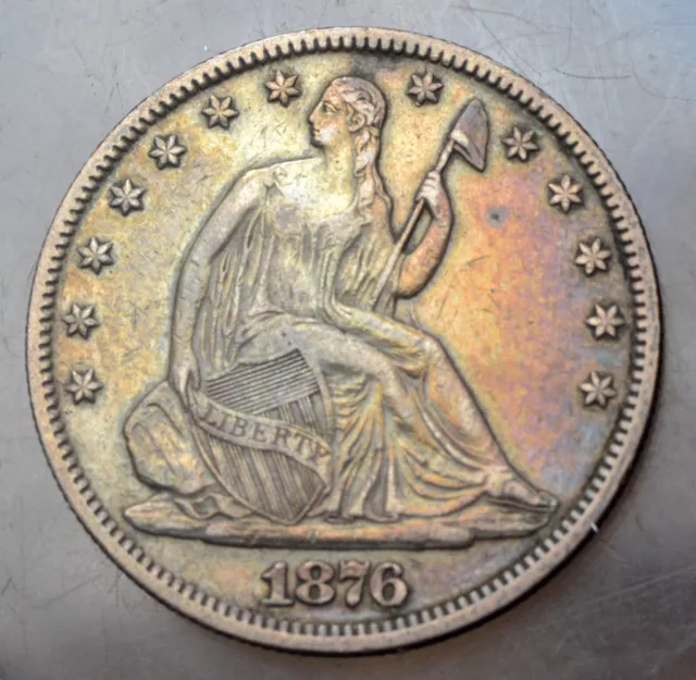 1876-P Seated Liberty Half Dollar Toned