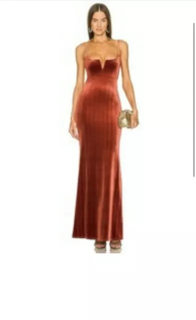 Michael Costello x REVOLVE Rowena Maxi Dress in Rust- Size M