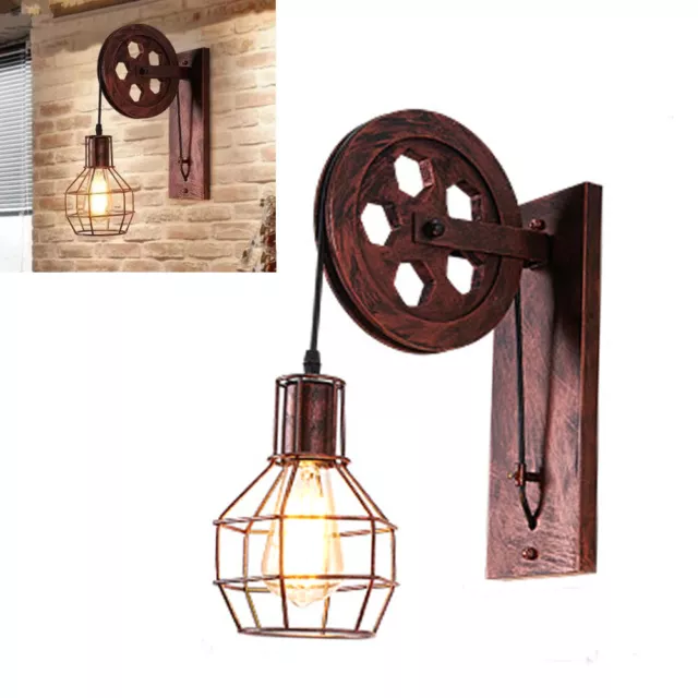 Retro Antike Vintage Industrial Wandleuchte Außen Wandleuchter Lighting E27 / 3