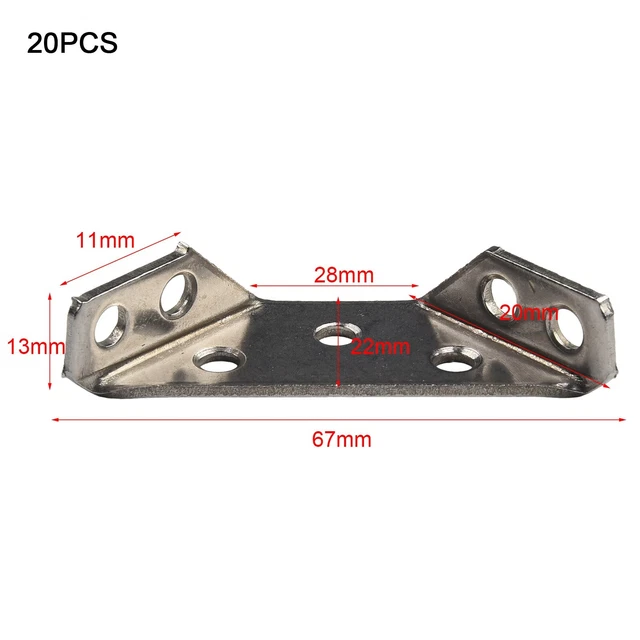 Sturdy Stainless Steel Corner Brackets 20 Pack Ideal for Furniture Connection