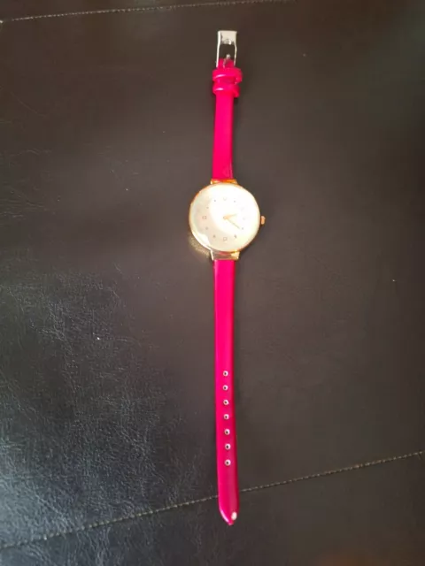 Ladies Watch Hot Pink Vinyl Band