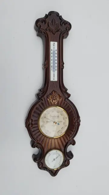Vintage DDR Barometer, Wetterstation,Thermometer,funktionstüchtig, Firma Fischer