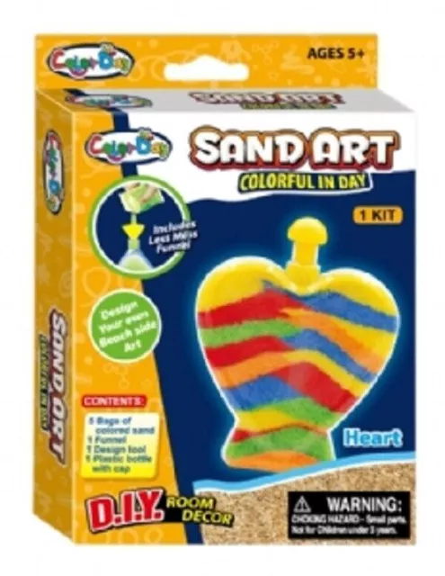 Bunt Sand Kunst -385/144 Mache Deine Eigene Hell Strand Sandstrand Herz Star