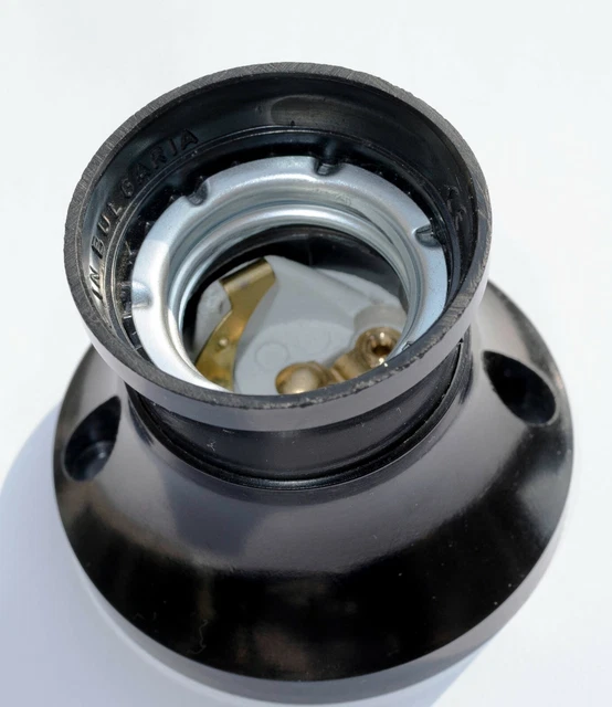 WALL SOCKET E27 black Bakelite lamp socket light socket £6.17 - PicClick UK