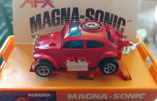 vintage Aurora afx magna sonic red baja bug