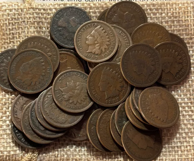 (5) 1859-1909 Indian Head Cents Beautiful, Problem Free Cents Ships Free