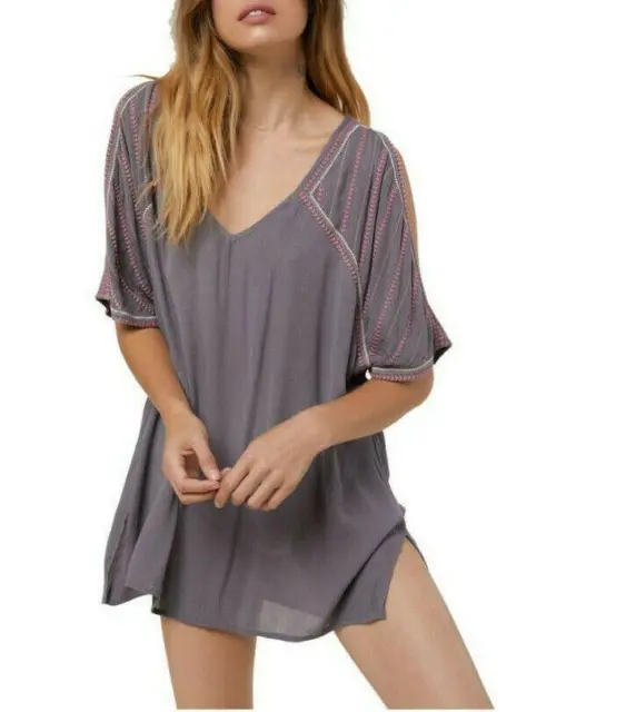 O'Neill Women's Swimsuit Coverups Lavender Geometric Cutout Cover-up Grey Small