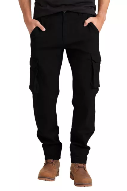 Mens Heavy Duty Work Trouser Stretch Reinforced Utility Pocket Cargo Full Pant