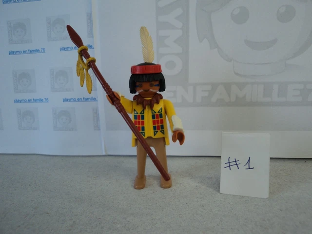 Playmobil Color 3620 - Indiens Avec Totem - 1979 - Vintage NEUF Sous Sachet