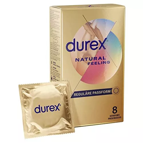 Durex Natural Feeling Kondome (latexfrei) – Für ein natürliches Gefühl (8 Stück)