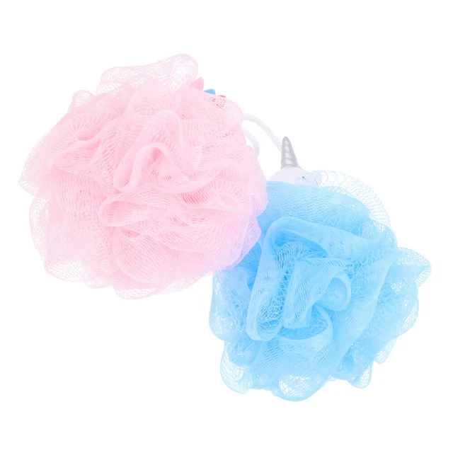 2 piezas bola de baño unicornio juguetes ducha loofahs dibujos animados bola de lavado niño