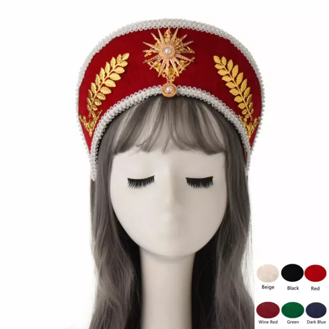 Women Tudor Renaissance Headpiece Royal French Hood Coronet Anne Boleyn Hat