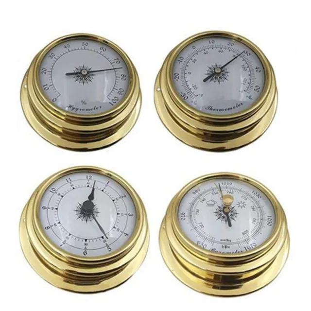 4 Pieces Barometer Clock Hygrometer Weather Station Set