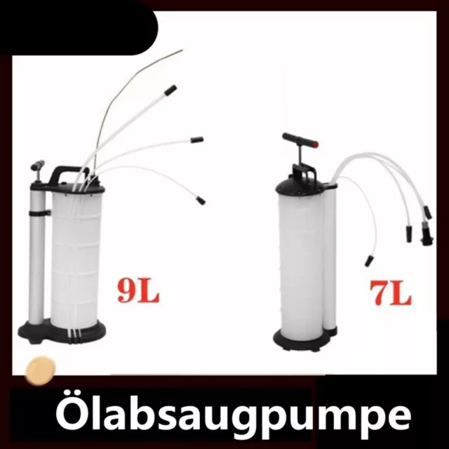 ÖLABSAUGPUMPE ABSAUGPUMPE HANDPUMPE mit Schläuchen Bremsenentlüfter 7/9L  EUR 39,99 - PicClick DE