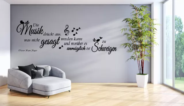 Wandtattoo Wohnzimmer Wandtatoo Spruch die Musik drückt aus Zitat Hugo tk25