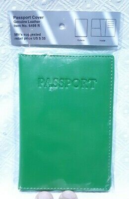 1 WINN INTERNATIONAL GREEN 6498R Leather Passport Cover Holder Wallet Travel