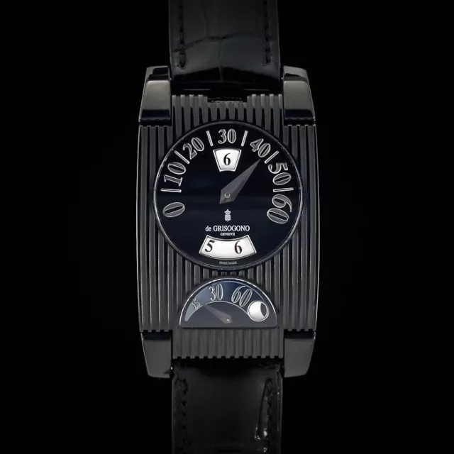 De Grisogono "FG One" Jump Hour GMT N03 Black PVD. Retrograde Seconds & Minutes