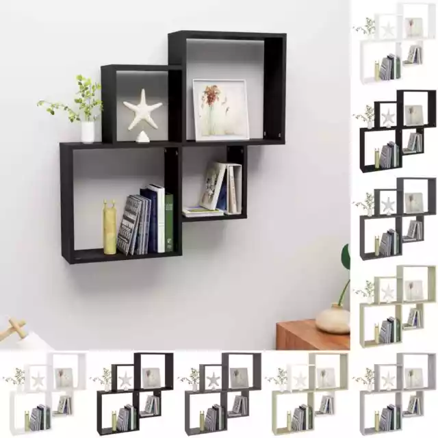 Estante de Cubo de Pared Estantería Colgante Libros Madera Contrachapada vidaXL