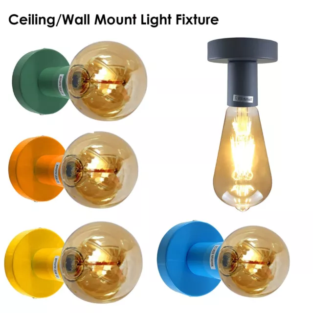 Modern Flush Mount Ceiling Light Fitting Multi Colour E27 Holder Lounge Home UK