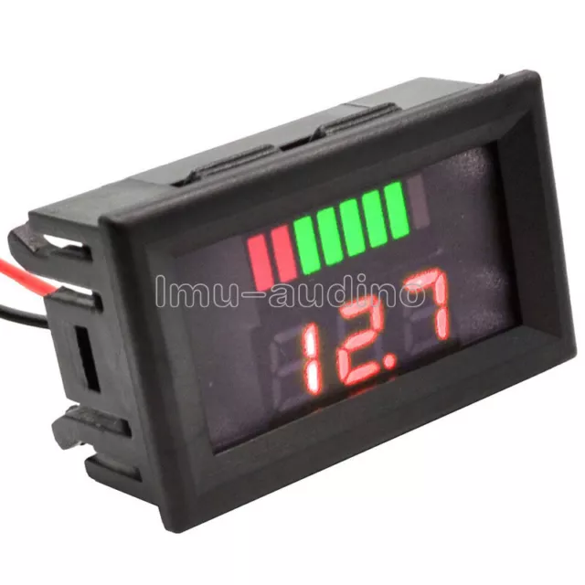 12V ACID Lead Battery Capacity Indicator Charge Level LED Tester Red Voltmeter