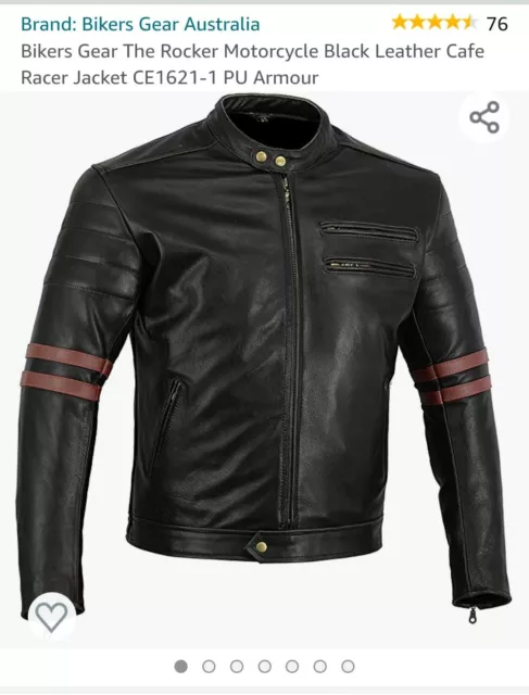 AUSTRALIAN BIKERS GEAR Herren Retro Vintage Cafe Racer Motorrad Lederjacke