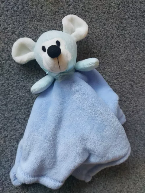 Tjm Snuggz Mouse Baby Comforter Blue Blankie Soother Soft Toy