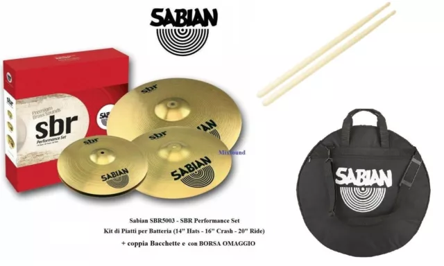 Sabian SBR5003 SBR Performance Set KIT PIATTI PER BATTERIA HI-HAT + CRASH + RIDE
