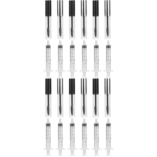 24 pz Applicatore Cosmetico Tubo Mascara Ciglia Spazzola Toeletta Contagocce