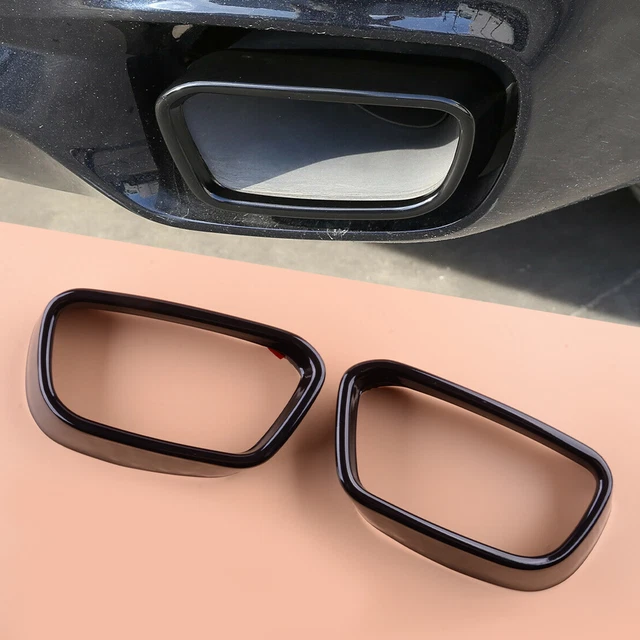 Black Stainless Rear Cylinder Exhaust Pipe Cover Trim Fit For BMW X5 F15 X6 F16