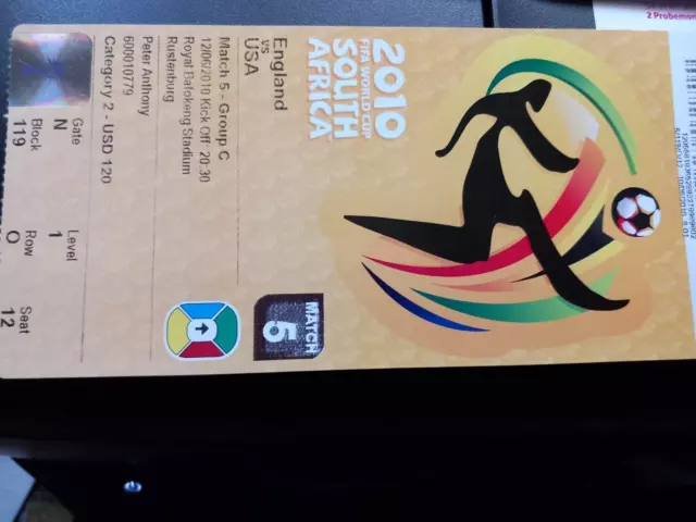 England v USA World Cup 2010 Match ticket