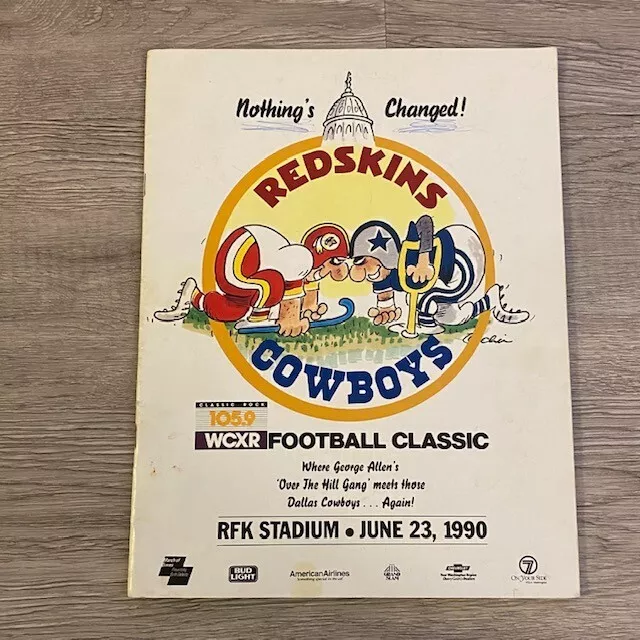 Redskins vs Cowboys 1990 Football Classic Autographed Program #2