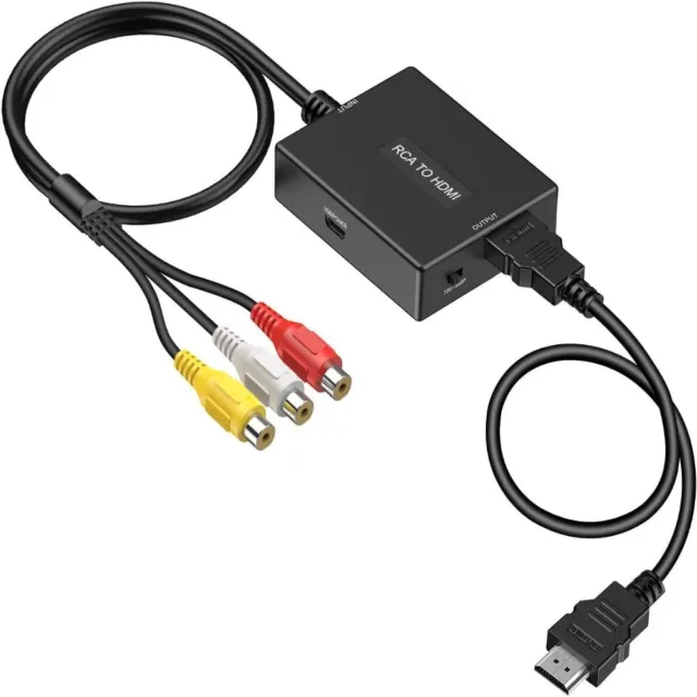 Support PAL NTSC RCA to HDMI Converter 3 RCA AV to HDMI Cable CVBS Composite