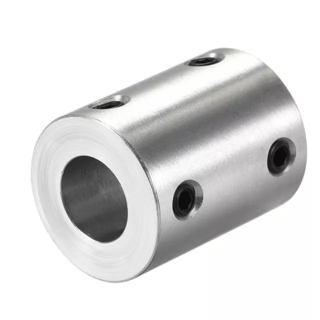 8mm to 10mm Bore Rigid Coupling 25mm Length 20mm Diameter Shaft Coupler Silver