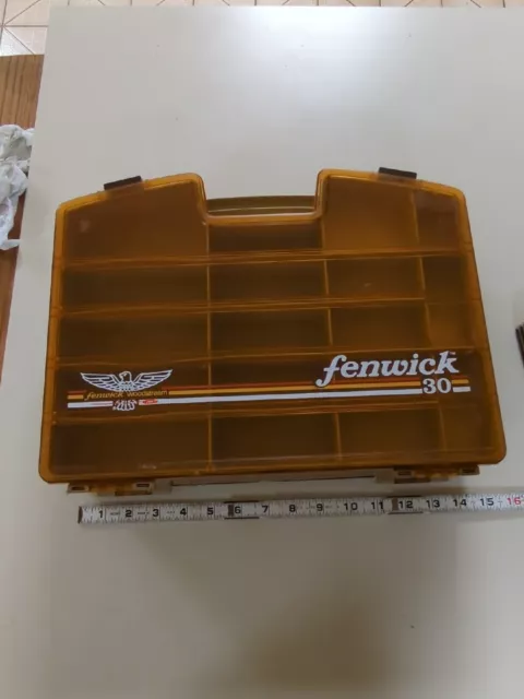 VINTAGE FENWICK WOODSTREAM 40 Double Sided Fishing Tackle Box - Complete!  $22.00 - PicClick