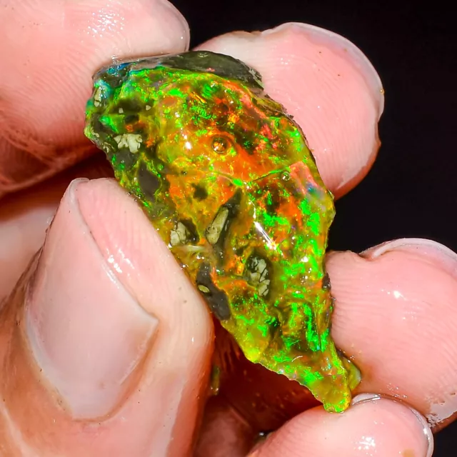 Opal Rough Welo Fire Black Raw Ethiopian opal Crystal Gemstone 13 CT